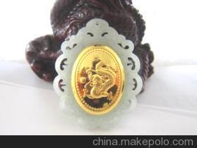 厂家供应莆鑫品牌 A货翡翠千足金金镶玉系列——中国龙电视购物批发新品解析