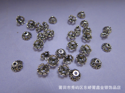 纯银配件花托珠托批发 匠心铸就精致隔片花托，银饰经典辉煌再现